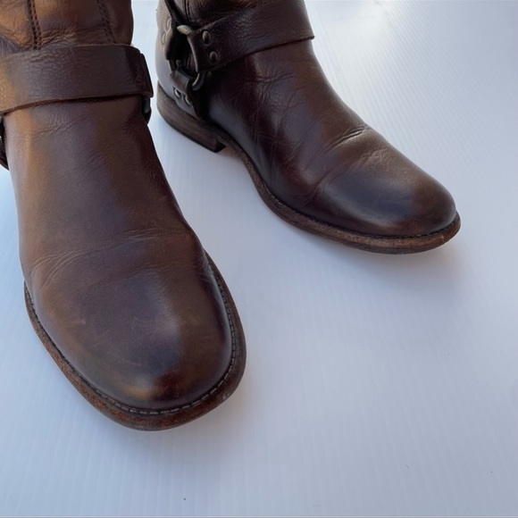 Frye vintage Veronica short brown leather harness boots size 8.5 - Picture 6 of 9